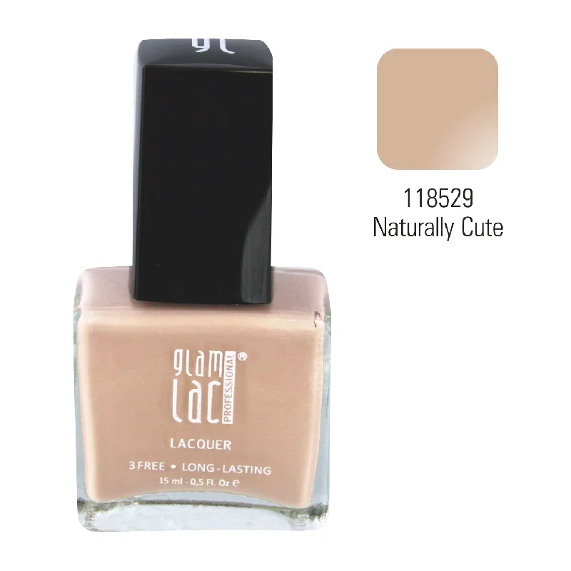 Fast-dry nail glue-GlamLac gel effect nail lacquer polish 15 ml, 118529 NATURALLY CUTE