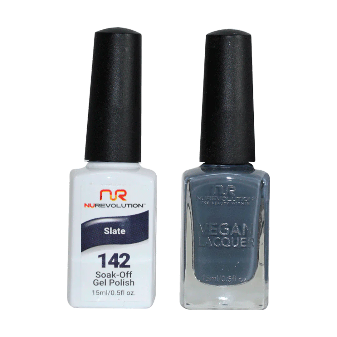 Salon-quality nail gel-NuRevolution Trio Duo Gel & Lacquer 142 Slate