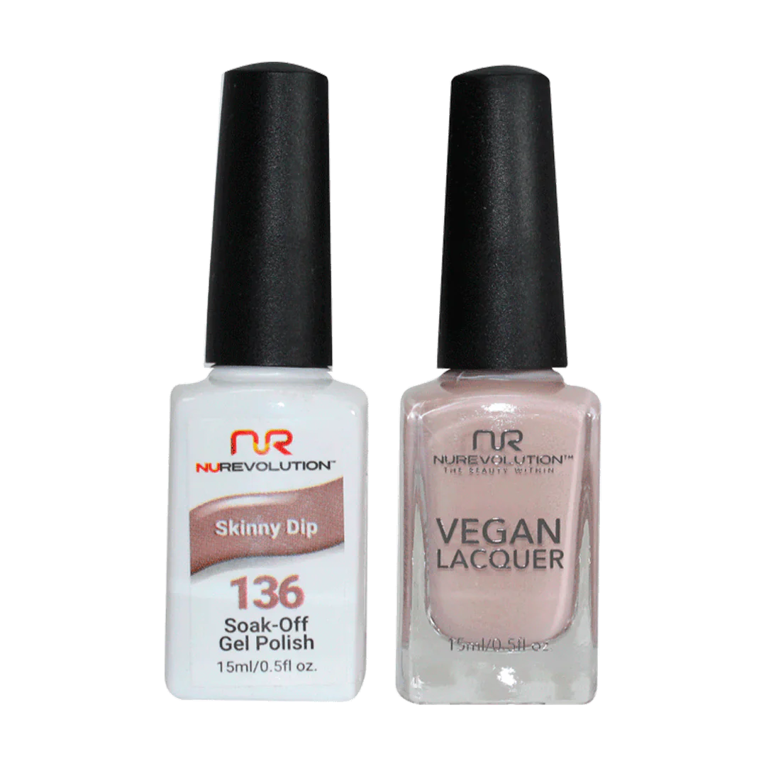 Smooth nail gel top coat-NuRevolution Trio Duo Gel & Lacquer 136 Skinny Dip