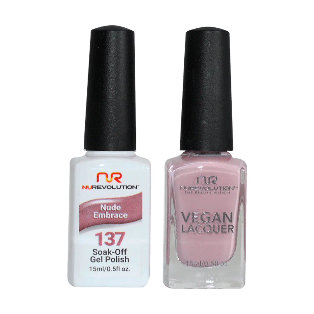 Eco-friendly nail polish-NuRevolution Trio Duo Gel & Lacquer 137 Nude Embrace