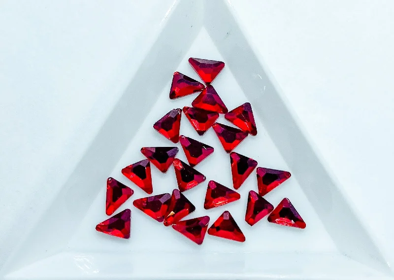 Strong nail glue-5.5x7.5MM Siam Oblong Triangle Rhinestone G7-2-4