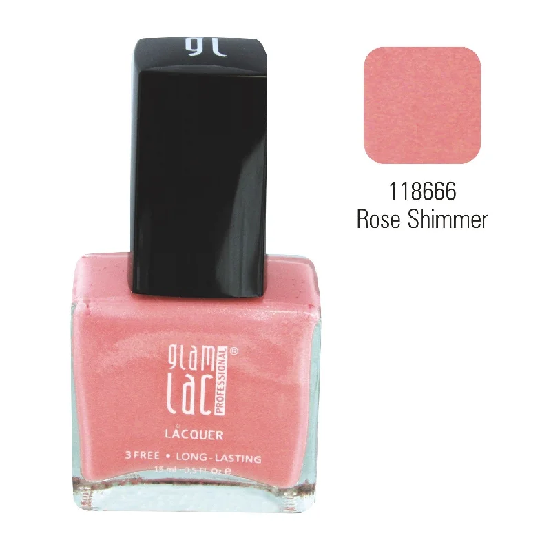 Glitter nail art stickers-GlamLac gel effect nail lacquer polish 15 ml, 118666 ROSE SHIMMER