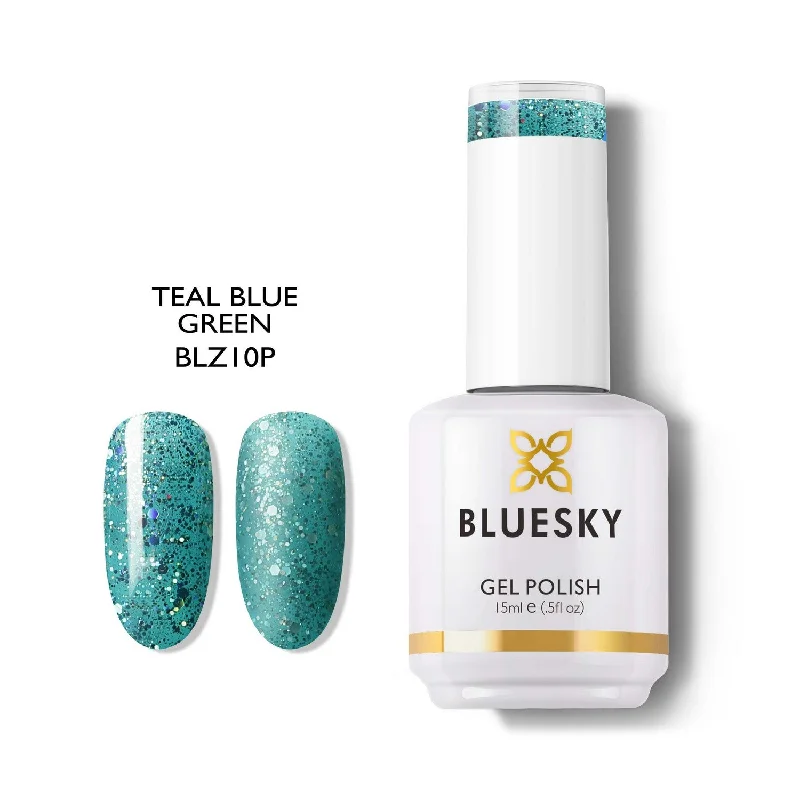 Shimmery nail polish topper-Pro | TEAL BLUE GREEN | 15ml Gel Polish