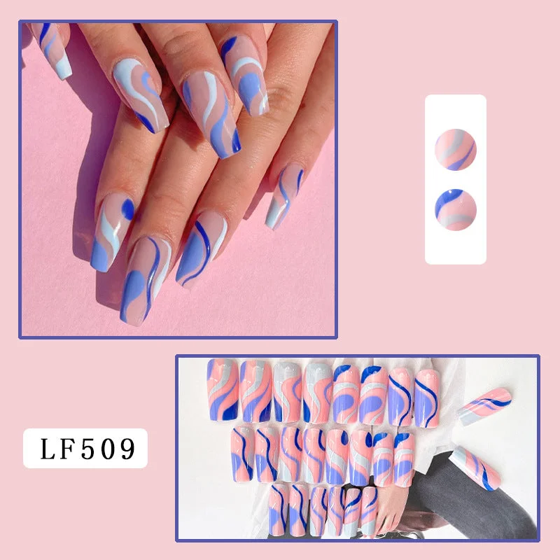 Chrome nail gel polish-Wholesale Plastic Wave Series Color Matching Nail Patches