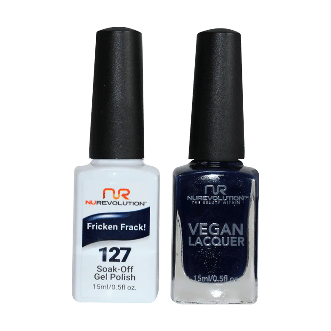 Dual-tone nail gel polish-NuRevolution Trio Duo Gel & Lacquer 127 Fricken Frack