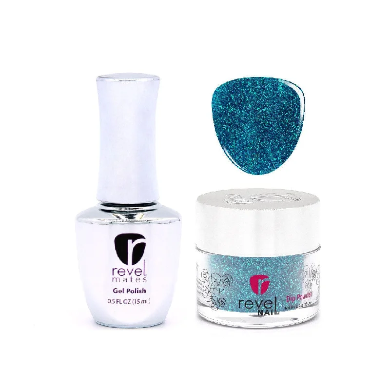 Sparkle nail art designs-D660 Maverick Blue Glitter Gel Polish + Dip Set