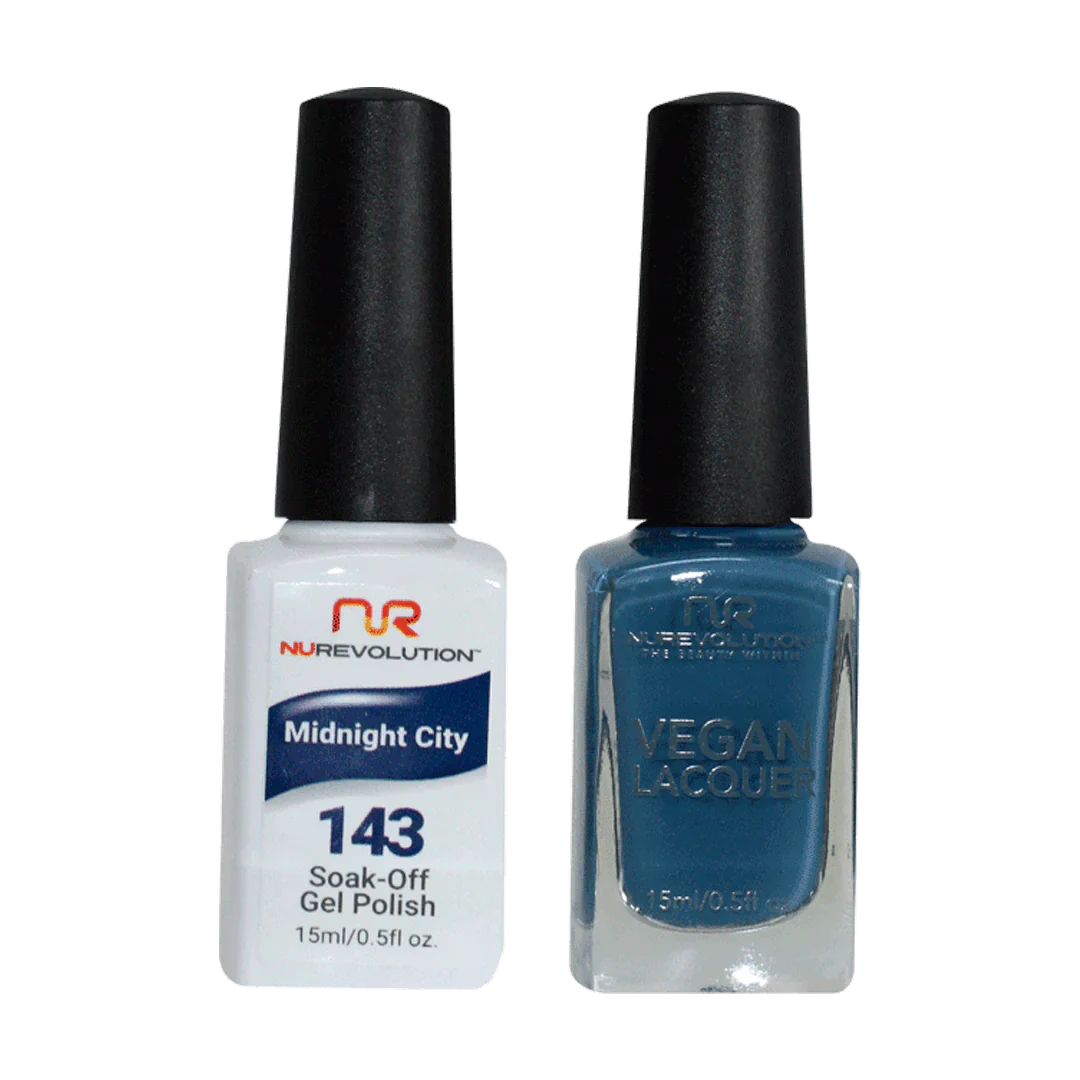 Sparkle nail art designs-NuRevolution Trio Duo Gel & Lacquer 143 Midnight City