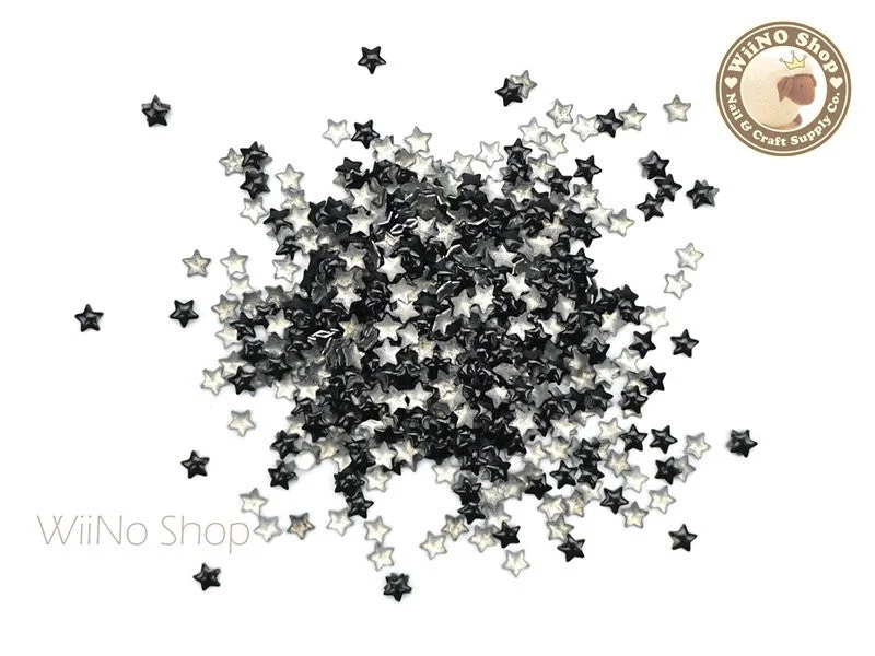 Premium nail acrylic-3mm Black Star Metal Studs - 100 pcs