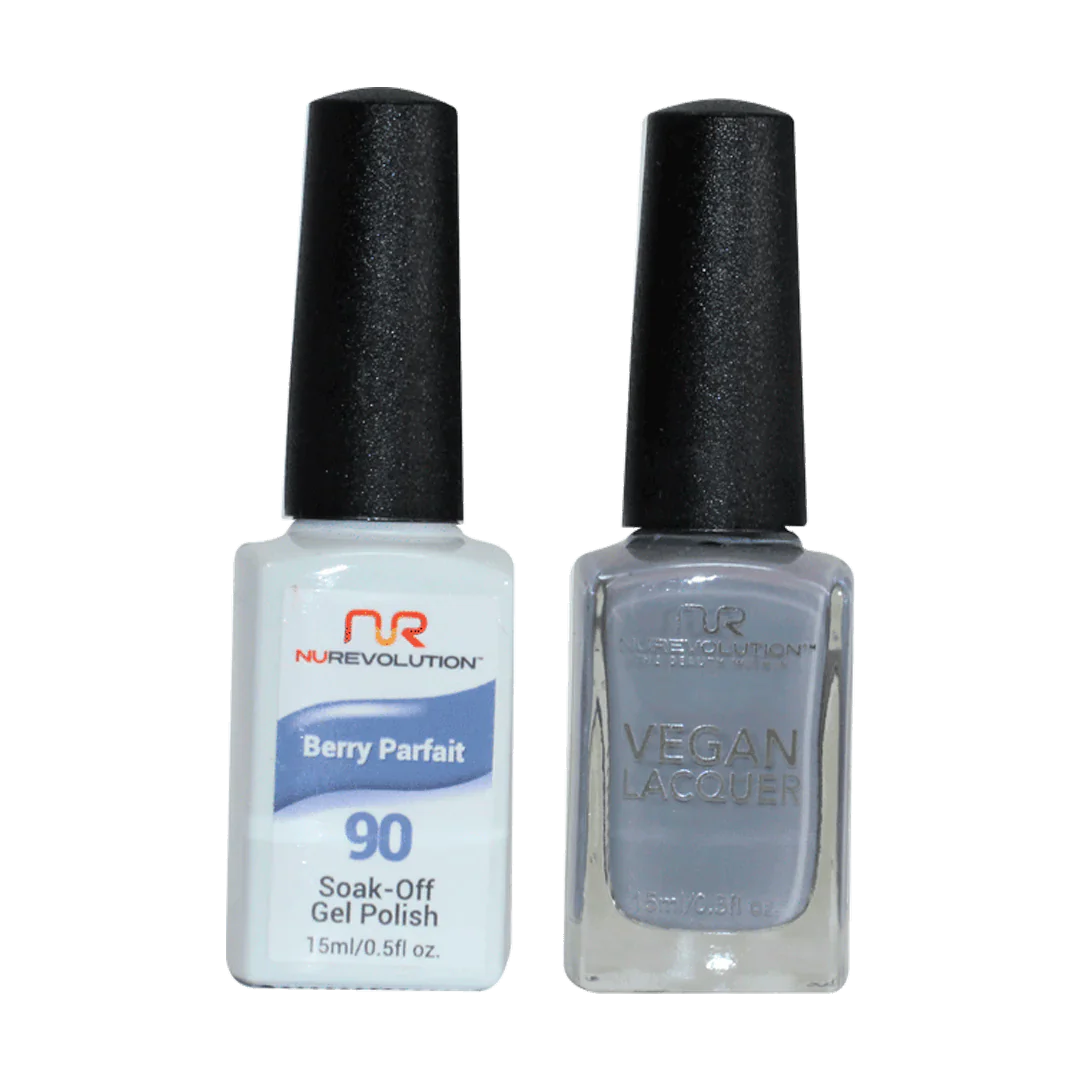 Non-smudge nail gel-NuRevolution Trio Duo Gel & Lacquer 090 Berry Parfait