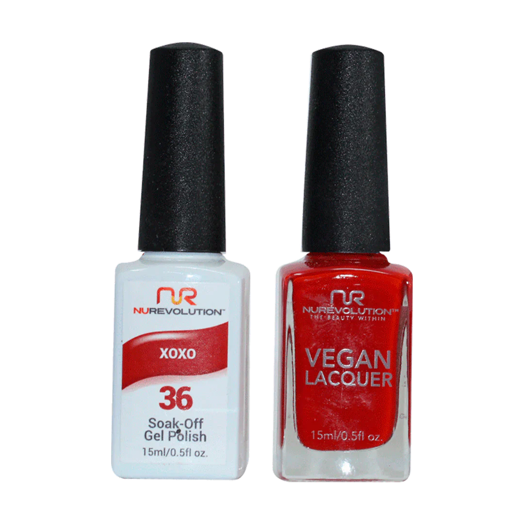 Neutral nail gel shades-NuRevolution Trio Duo Gel & Lacquer 036 XOXO