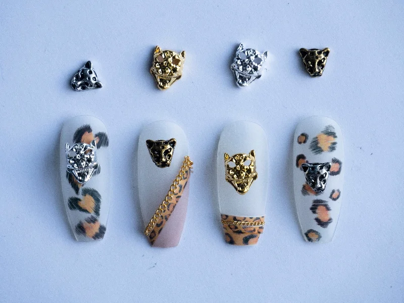 Pastel nail gel shades-5 pcs Leopard Jaguar Animal Nail decoration