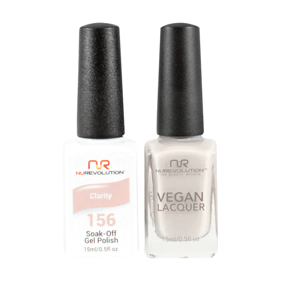 Glossy gel nail polish-NuRevolution Trio Duo Gel & Lacquer 156 Clarity