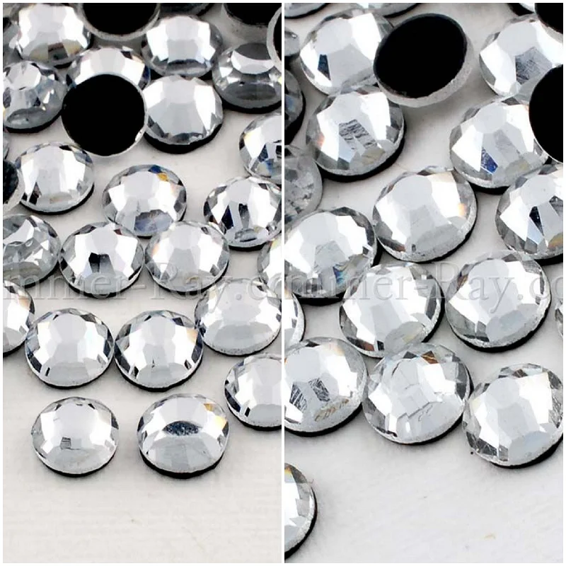 Instant-dry nail drops-Hot Fix Glass Clear Rhinestones SS16 SS20 - 288 pieces