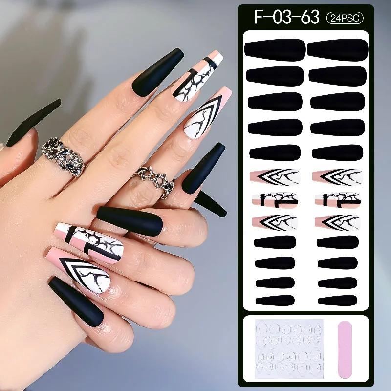 Long-wear nail sealant-Wholesale Black and White Marble Nail Stickers