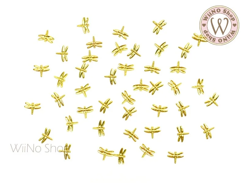 Metallic nail art toppers-Dragonfly Metal Studs - 10 pcs