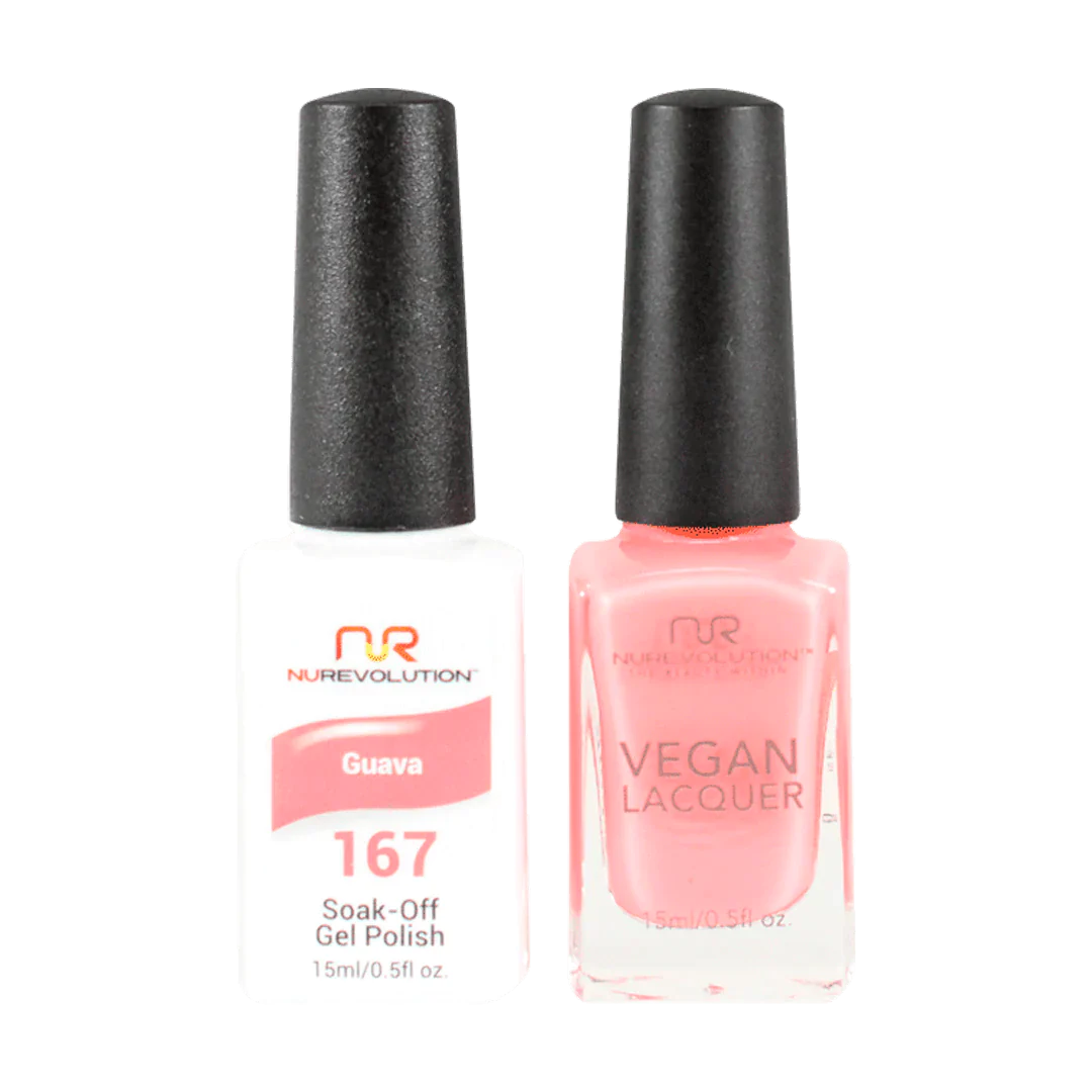 Easy-apply nail dip-NuRevolution Trio Duo Gel & Lacquer 167 Guava