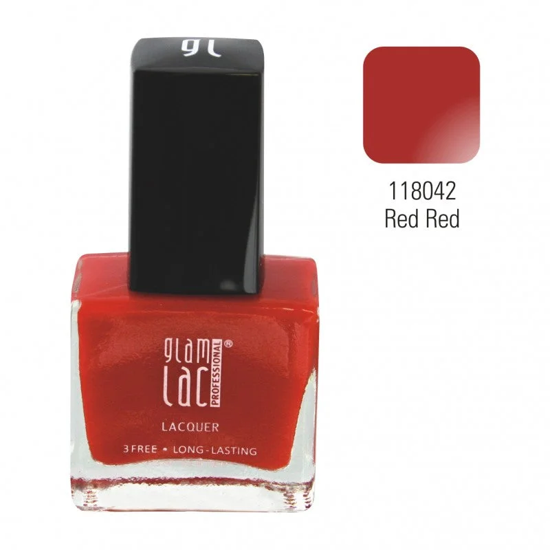 Anti-yellow nail top coat-GlamLac gel effect nail lacquer polish 15 ml, 118042 RED RED