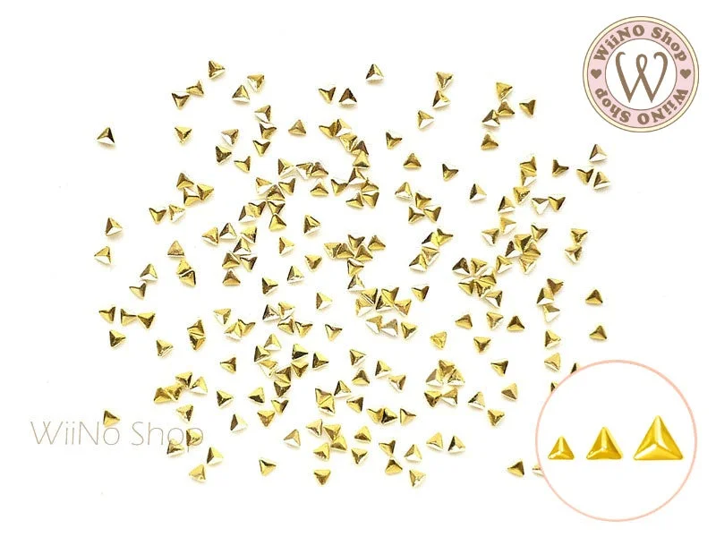 Fast-acting nail adhesive-Gold Mini Triangle Metal Studs - 25 pcs (1.5/2/3mm)