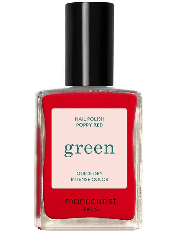 Protective nail top coat-Manucurist Green Nail Polish Poppy Red