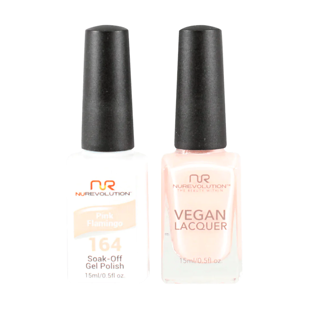 Metallic nail polish shades-NuRevolution Trio Duo Gel & Lacquer 164 Pink Flamingo