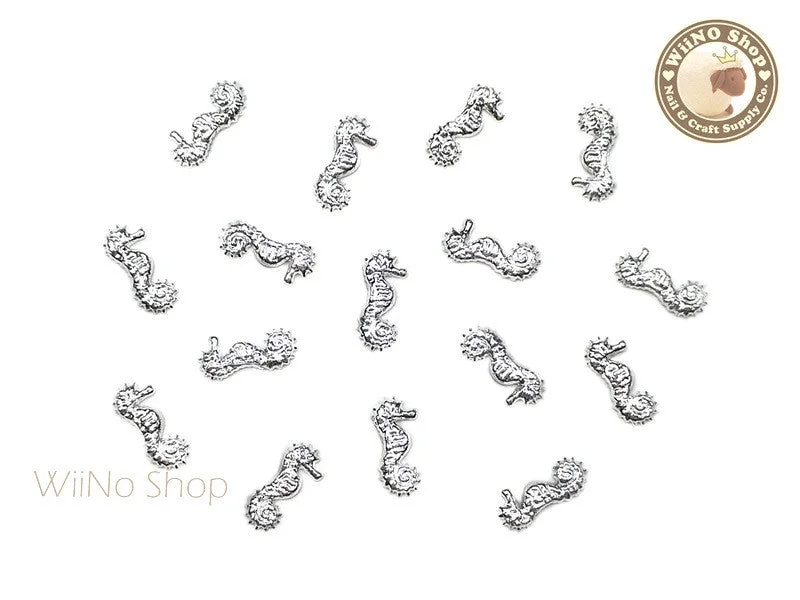 Compact nail storage rack-Silver Baby Seahorse Metal Studs - 10 pcs