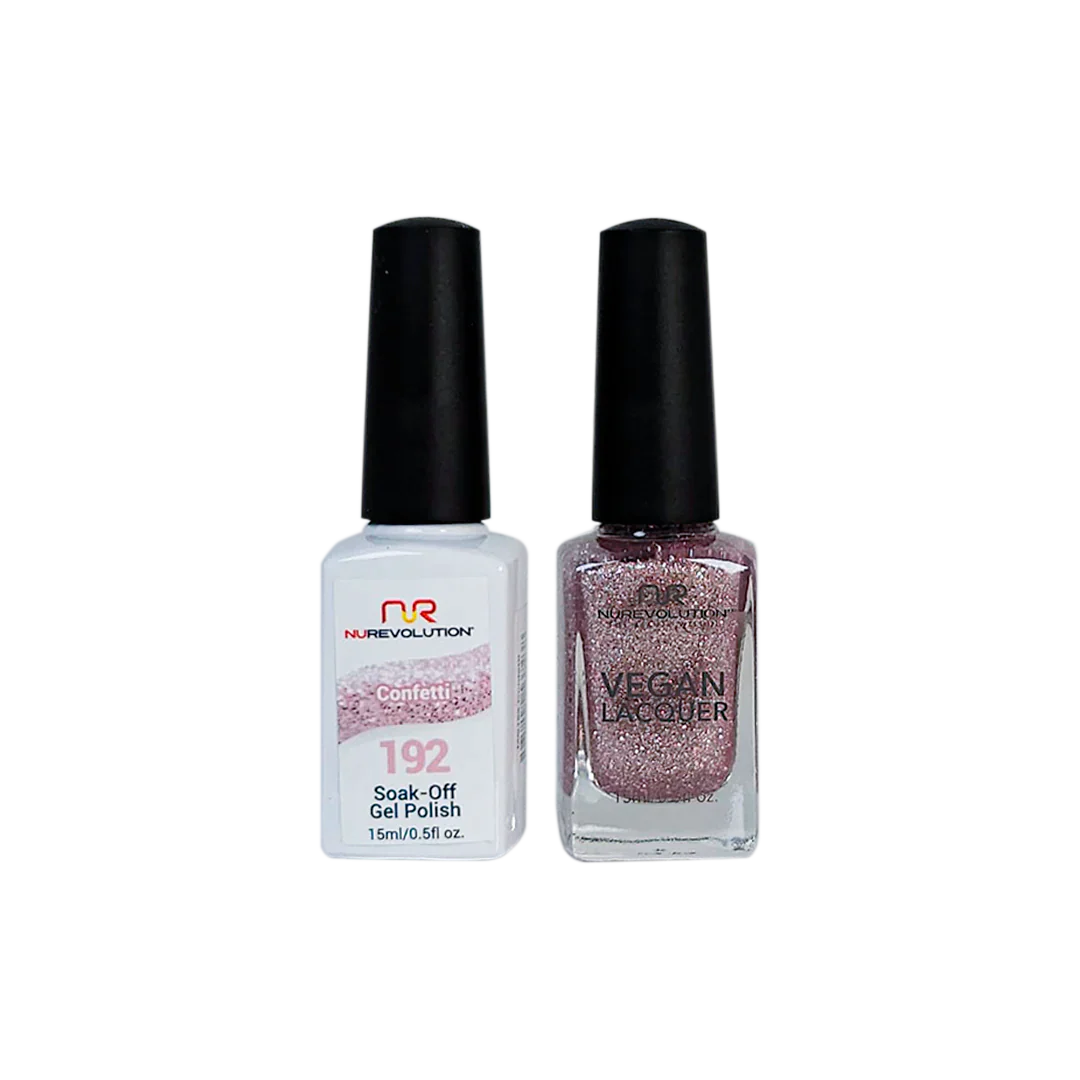 Matte nail polish sealant-NuRevolution Trio Duo Gel & Lacquer 192 Confetti