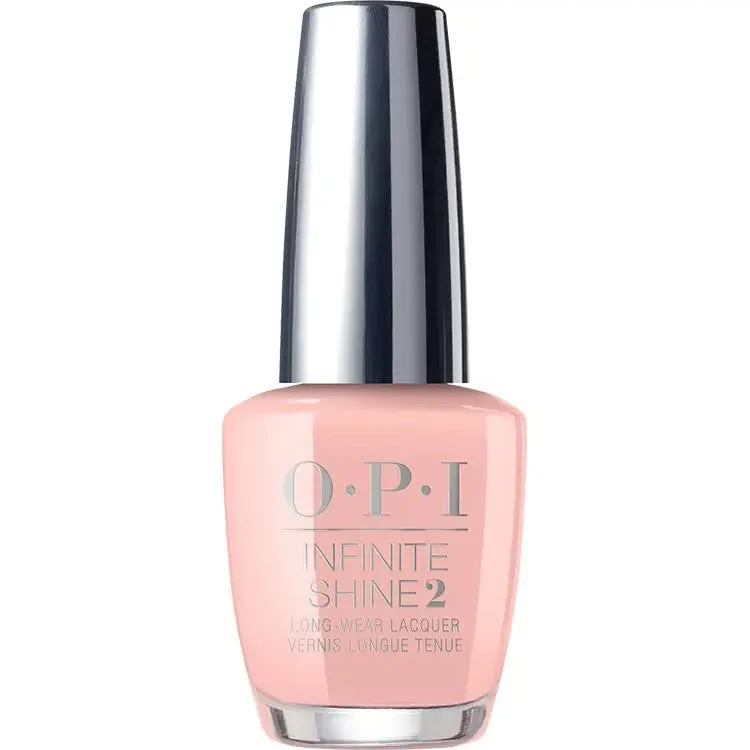 Pastel nail polish tones-OPI Infinite Shine Half Past Nude