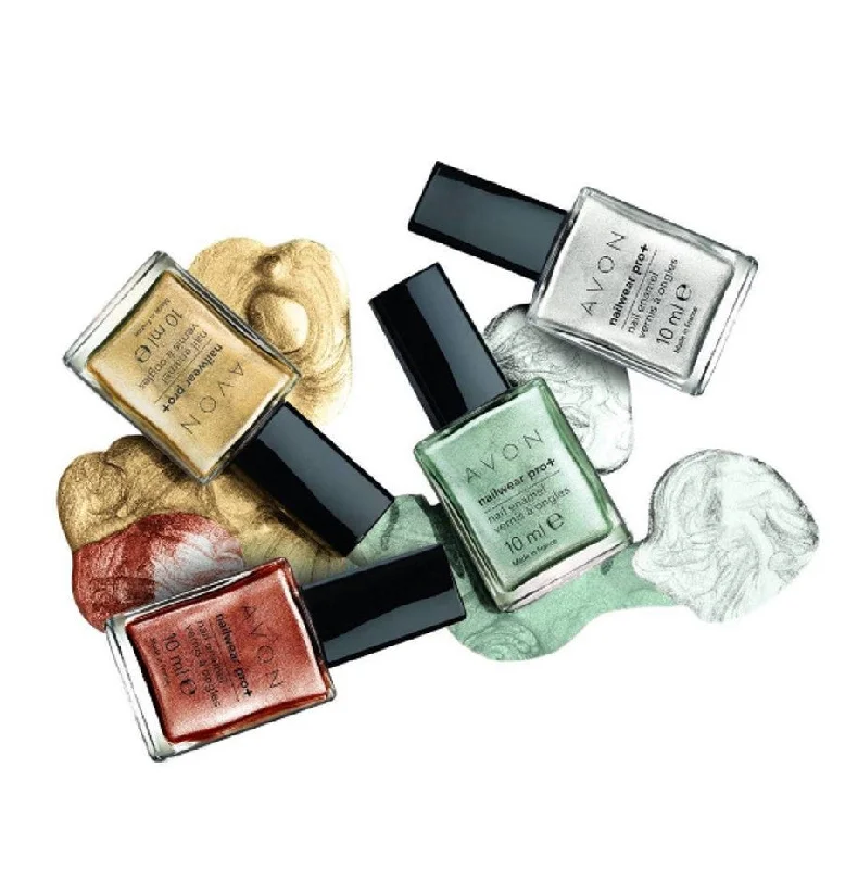 Durable nail polish top coat-Avon True Nailwear Pro+ Metallic Collection