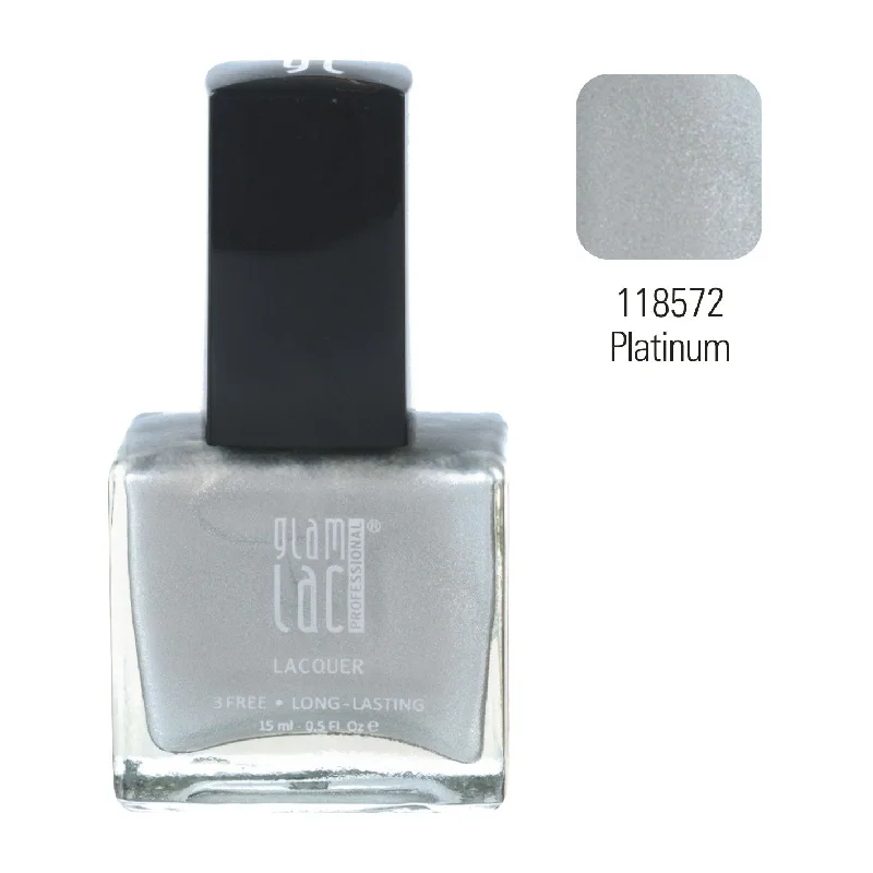 Neon nail polish tones-GlamLac gel effect nail lacquer polish 15 ml, 118572 PLATINUM