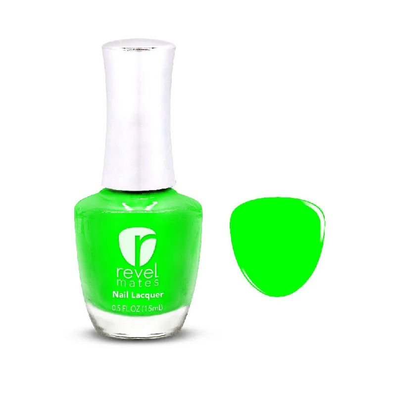 Acetone-free nail remover pads-P393 Charged Green Crème Nail Polish