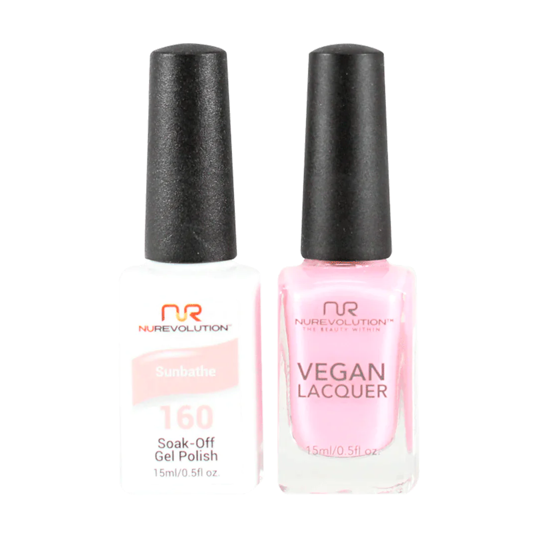 Breathable nail base coat-NuRevolution Trio Duo Gel & Lacquer 160 Sunbathe