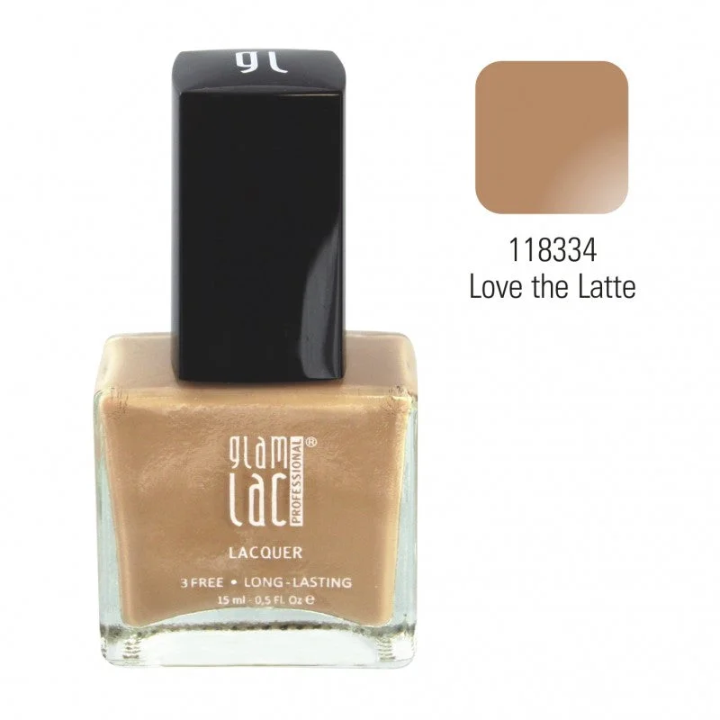 Strong nail adhesive-SALE! GlamLac gel effect nail lacquer polish 15 ml, 118334 LOVE THE LATTE