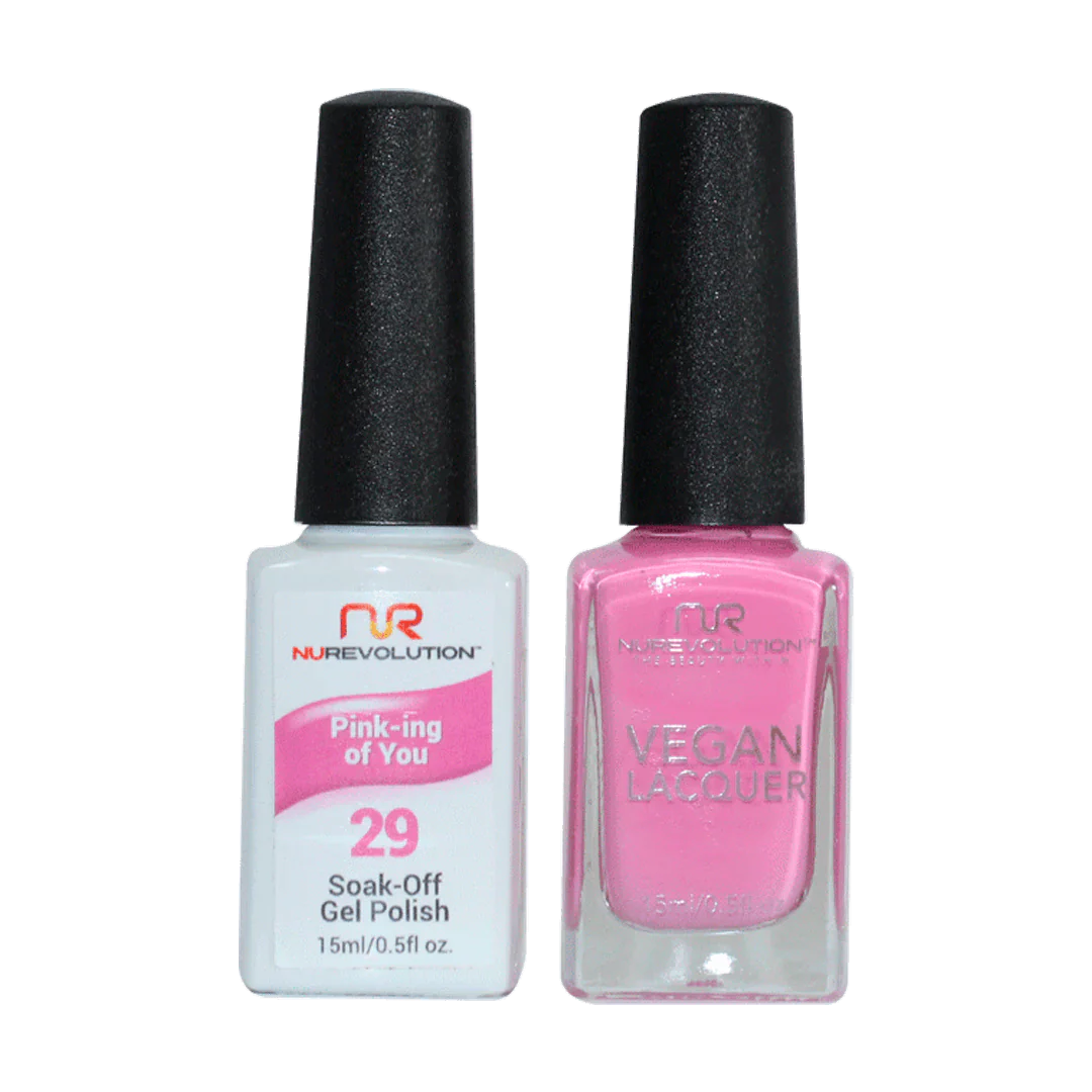 Pastel nail gel shades-NuRevolution Trio Duo Gel & Lacquer 029 Pink-ing Of You