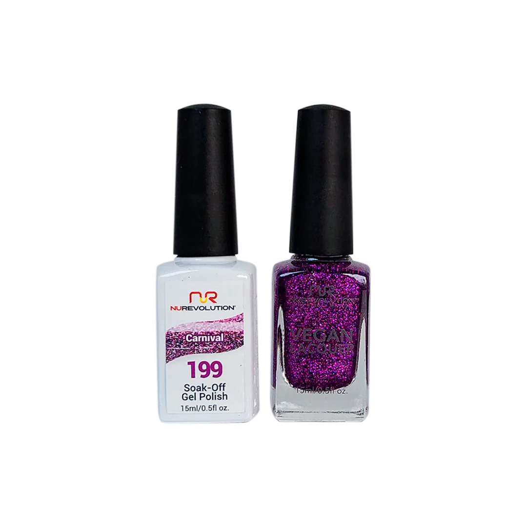 Premium nail acrylic-NuRevolution Trio Duo Gel & Lacquer 199 Carnival