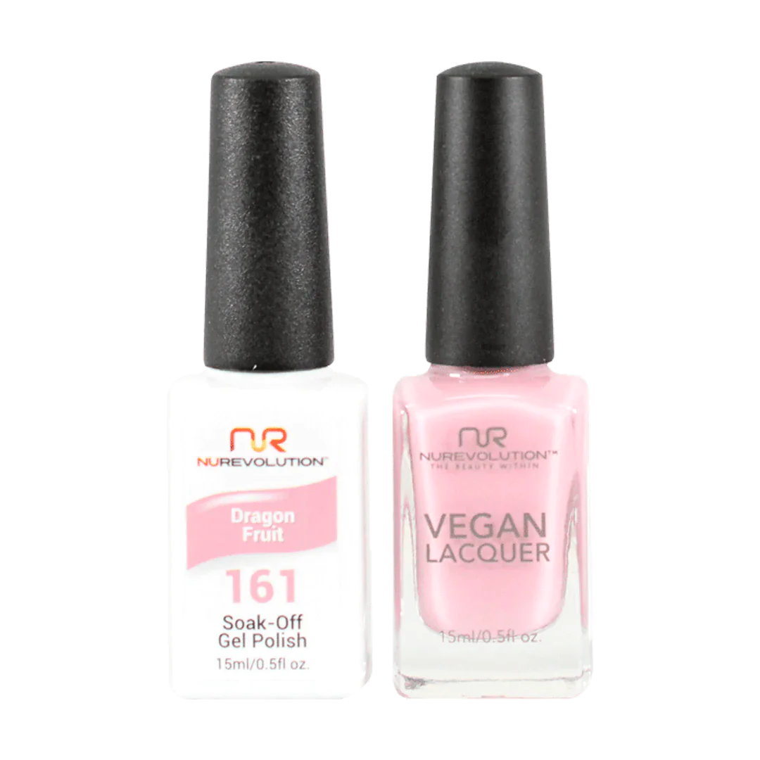 Self-adhesive nail polish strips-NuRevolution Trio Duo Gel & Lacquer 161 Dragon Fruit