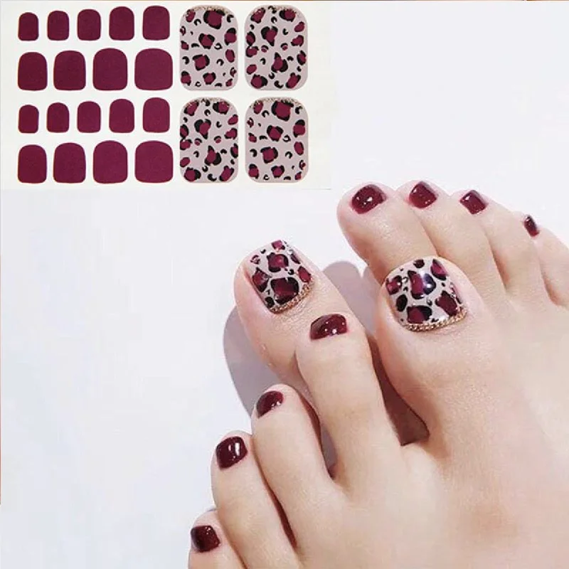 Non-toxic nail remover liquid-Wholesale Plastic Leopard Print Toenail Stickers