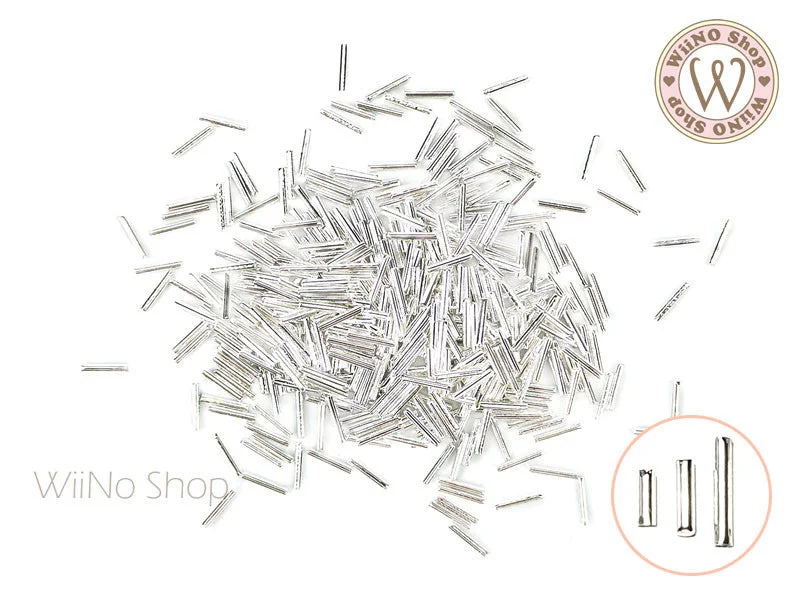 Rapid-dry nail sealant-Silver Tube Metal Studs - 50 pcs (1x3mm/1x4mm/1x6mm)