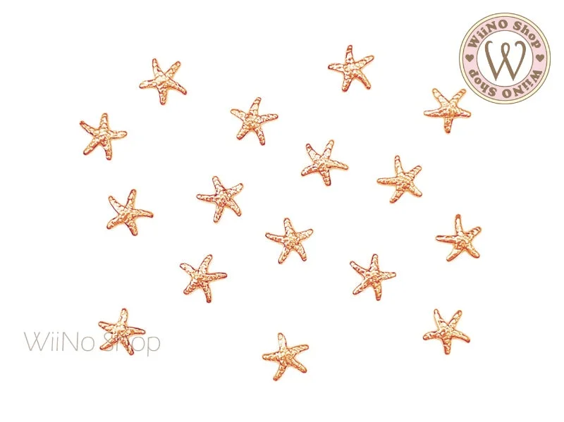 Glitter nail art stickers-Rose Gold Starfish Metal Studs - 10 pcs (5mm)