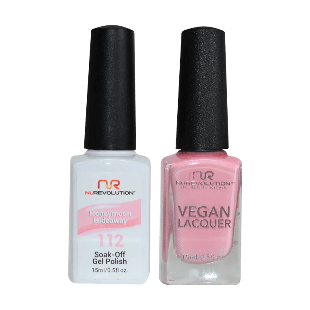 Shimmery nail art decals-NuRevolution Trio Duo Gel & Lacquer 112 Honeymoon Hideaway