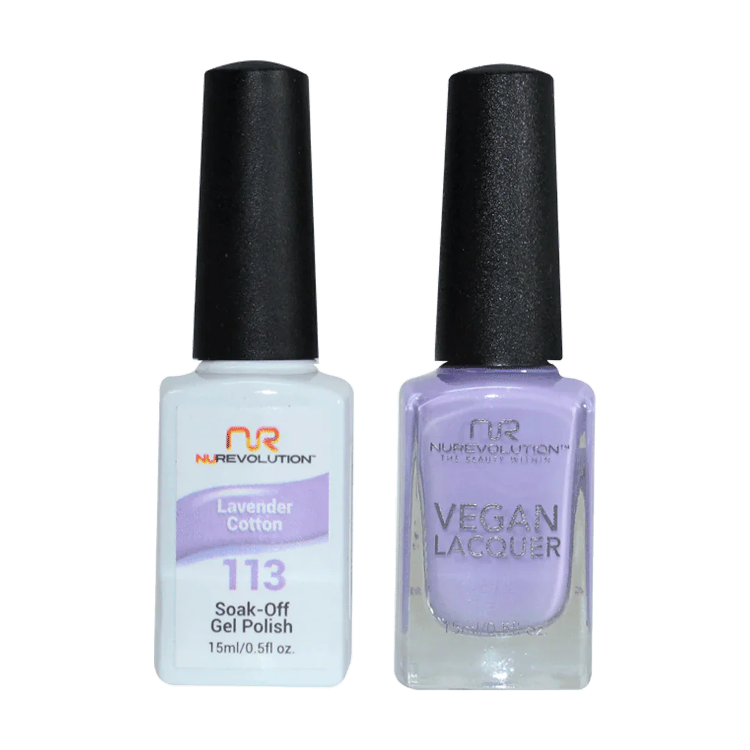 Diamond nail art decorations-NuRevolution Trio Duo Gel & Lacquer 113 Lavender Cotton