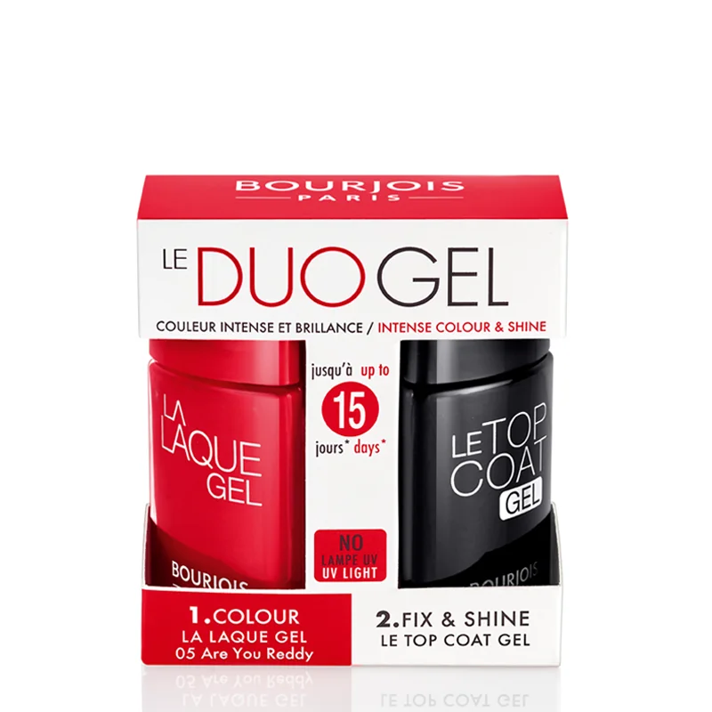 Rhinestone nail art gems-Bourjois Le Duo Gel Set Nail Polish 05 Are You Reddy Top Coat