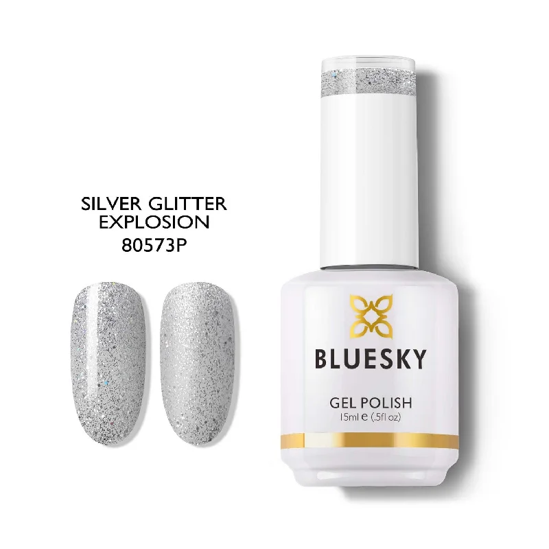 Gel nail polish essentials-Pro | SILVER GLITTER EXPLOSION | 15ml Gel Polish