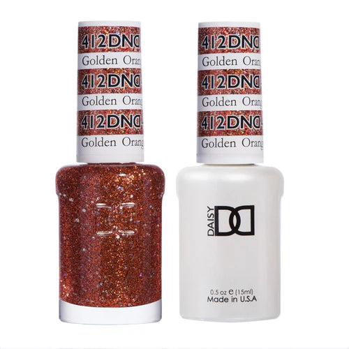 Shiny nail gel topper-DND Duo - Golden Orange Star - 412