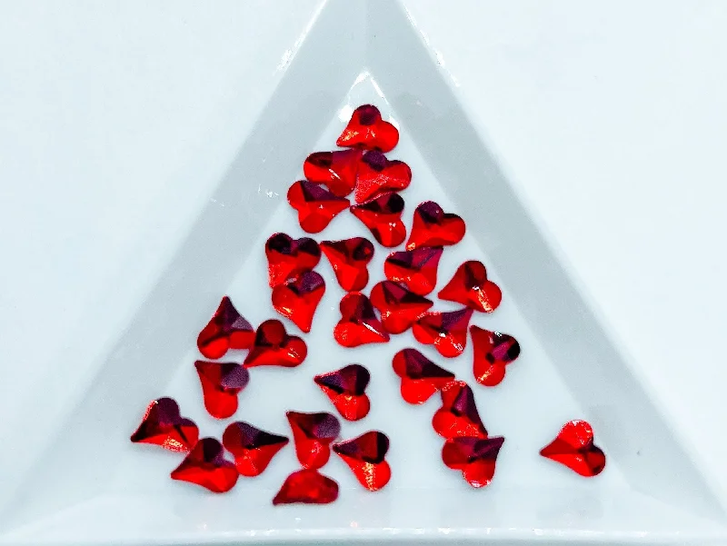 Quick-dry nail topper-6x7MM Siam Heart Rhinestone G8-1-1