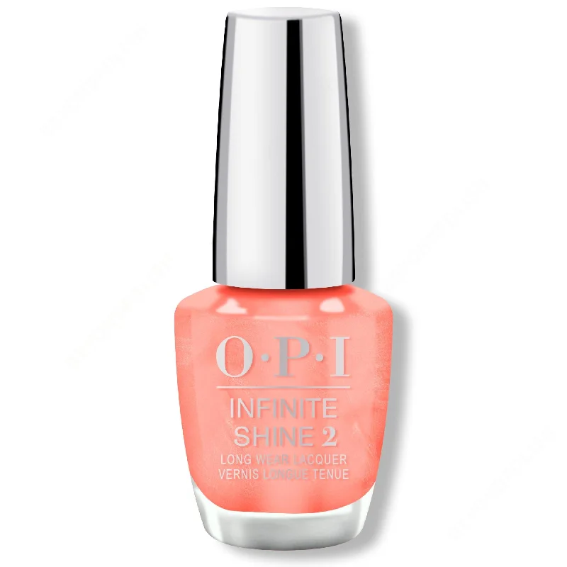 Neon nail polish tones-OPI Infinite Shine - Data Peach - #ISLS008