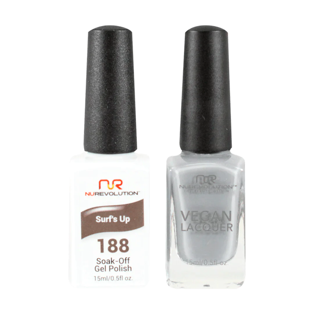 Long-wear nail gloss-NuRevolution Trio Duo Gel & Lacquer 188 Surf's Up