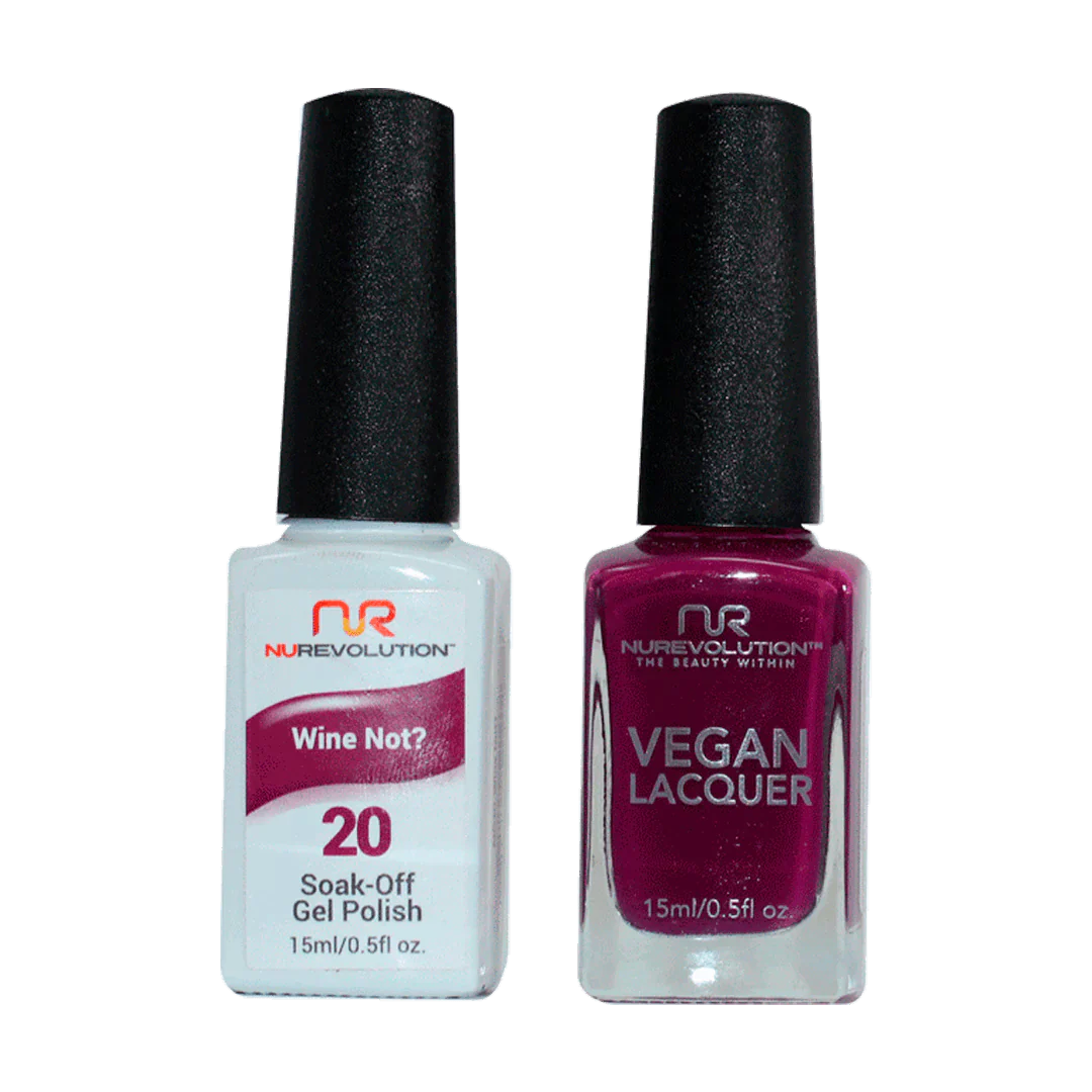 Anti-chip nail varnish-NuRevolution Trio Duo Gel & Lacquer 020 Wine Not?