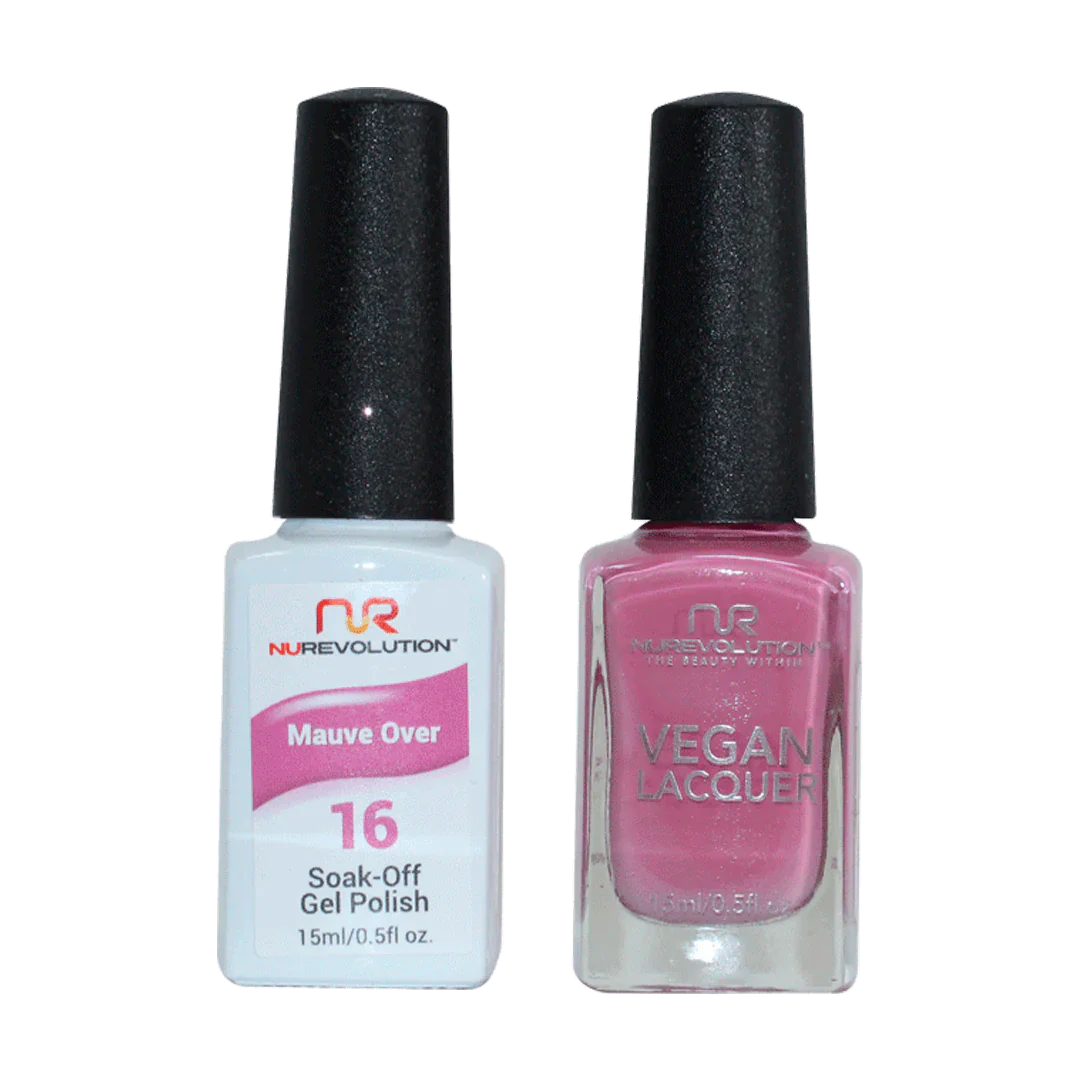 Dual-tone nail gel polish-NuRevolution Trio Duo Gel & Lacquer 016 Mauve Over