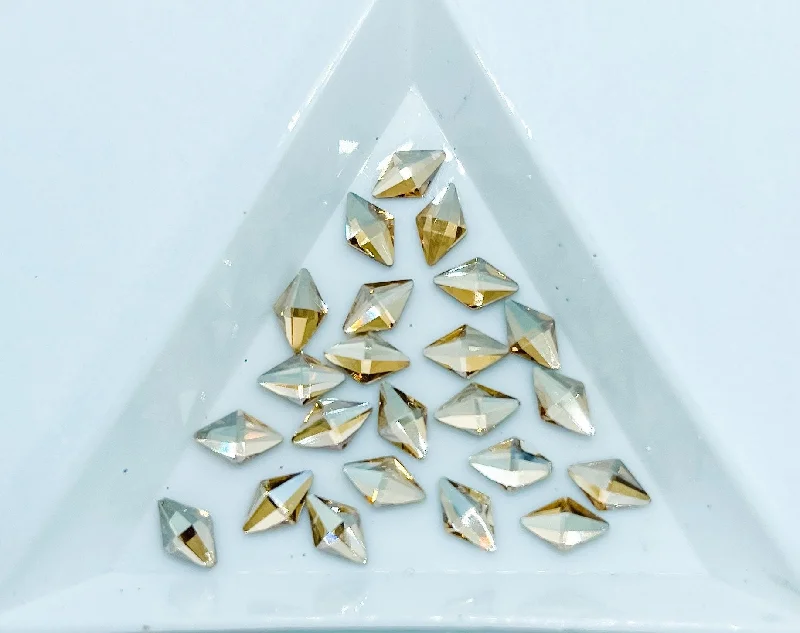 5x8MM Champagne Faceted Rhombus Rhinestone G6-5-4