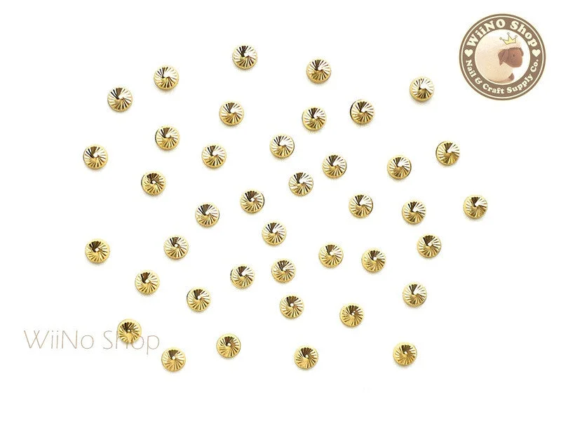 Non-toxic nail remover liquid-3mm Gold Swirl Pattern Round Metal Studs - 10 pcs